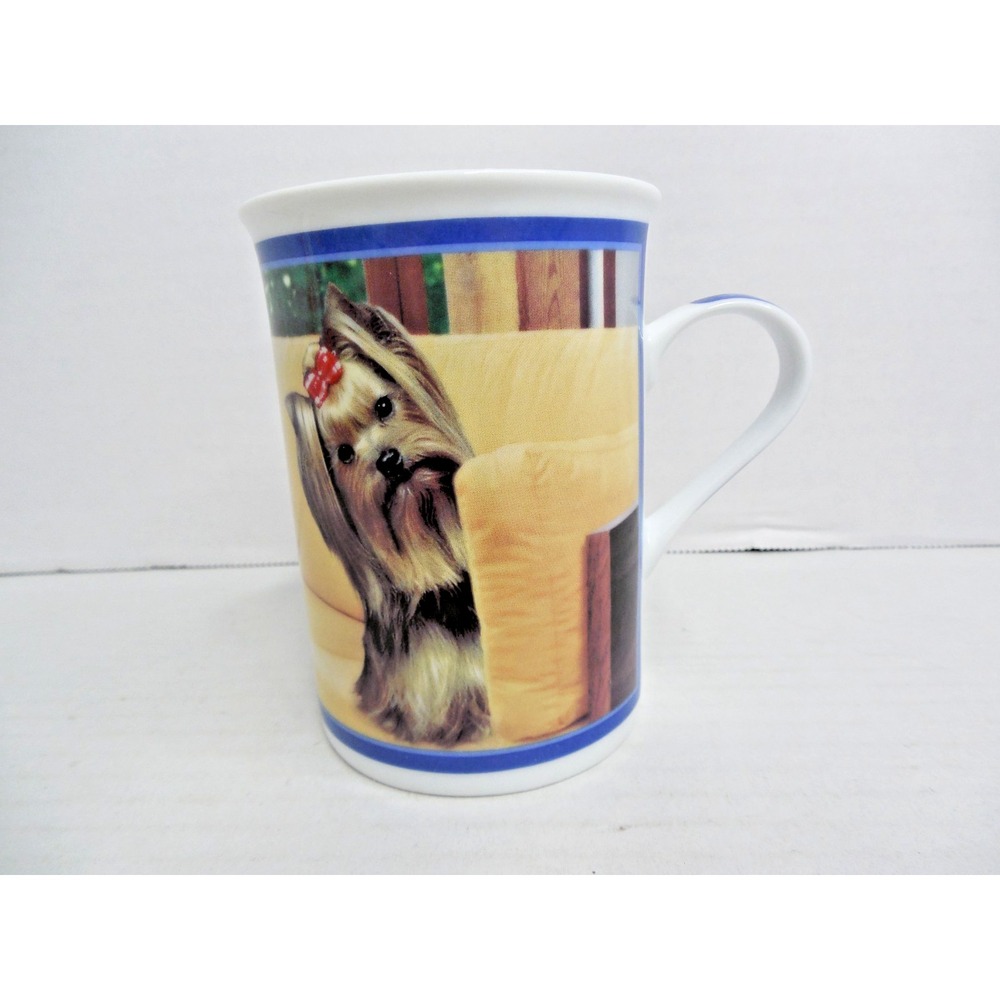 Danbury Mint Elegant Yorkies Collector Mug "Sitting Pretty" Porcelain / 10 oz